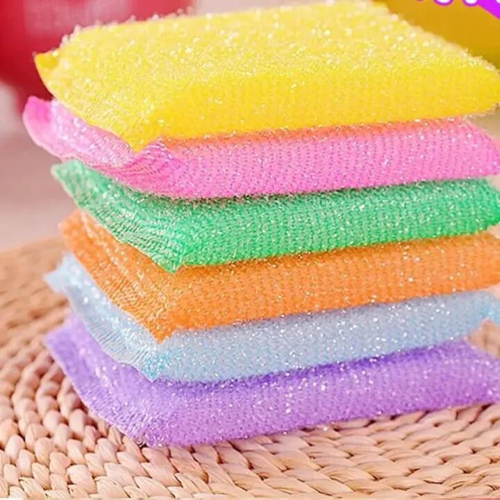 Picture of 4pcs Double Sided Kitchen Cleaning Sponge Kitchen Clean Cloth Dishwashing Sponge Decontamination Pot Bowl Clean Bathroom Accessories-Multicolor-The Asia Express-Multicolor