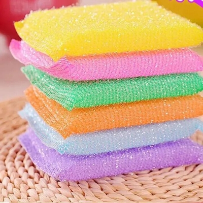 Picture of 4pcs Double Sided Kitchen Cleaning Sponge Kitchen Clean Cloth Dishwashing Sponge Decontamination Pot Bowl Clean Bathroom Accessories-Multicolor-The Asia Express-Multicolor