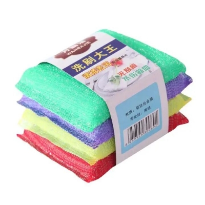 Picture of 4pcs Double Sided Kitchen Cleaning Sponge Kitchen Clean Cloth Dishwashing Sponge Decontamination Pot Bowl Clean Bathroom Accessories-Multicolor-The Asia Express-Multicolor
