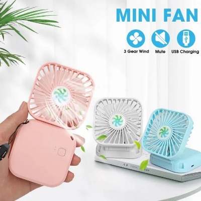 Picture of Portable Hanging Neck Mini Fans Rechargeable USB Folding Fan Mute Handheld Desktop Multi Function Three Speed Charge Fan-Multicolor-The Asia Express-Multicolor