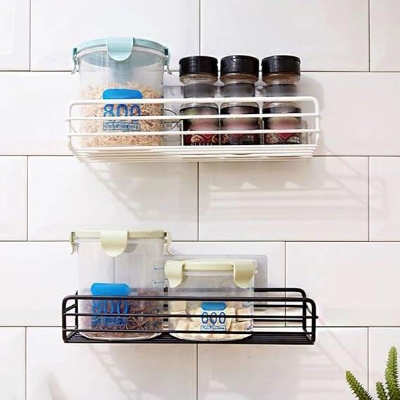 Picture of Punch-Free Bathroom Rack Wall-Mounted Storage For Bathroom Shampoo Cosmetic Seasoning Storage Rack Bathroom Kitchen Accessories-The Asia Express-Black