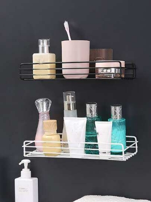 Picture of Punch-Free Bathroom Rack Wall-Mounted Storage For Bathroom Shampoo Cosmetic Seasoning Storage Rack Bathroom Kitchen Accessories-The Asia Express-Black