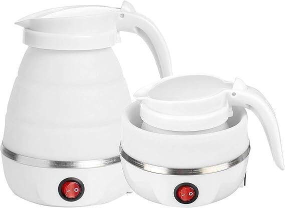 Picture of 600mlTravel Household Folding Kettle Silicone304 Stainless Steel Portable KettleCompression Foldable Leakproof KitchenAppliances-The Asia Express-White
