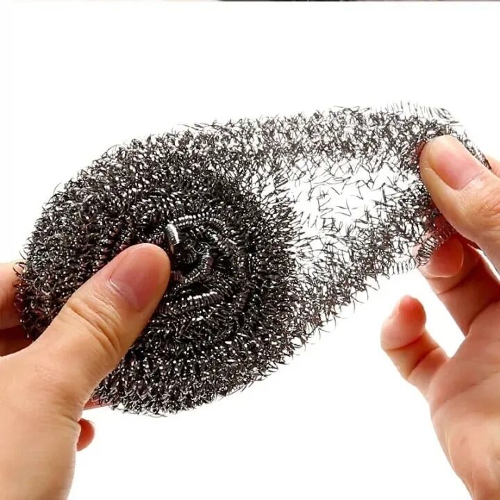 Picture of 4pcs Stainless Steel Cleaning Ball Brushes Household Cleaning Products Dishwashing Sponges with Wire Kitchen Tools-The Asia Express-Black