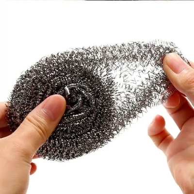 Picture of 4pcs Stainless Steel Cleaning Ball Brushes Household Cleaning Products Dishwashing Sponges with Wire Kitchen Tools-The Asia Express-Black