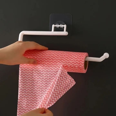 Picture of Punchfree Kitchen Paper Towel Rack Holder Paper Roll Rack Hanger Rag Storage Rack Wallmounted Towel Kitchen Bathroom Accessories-The Asia Express-Multicolor