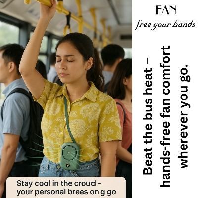 Picture of Mini Portable Waist Hanging Fan  Neck Fans with Adjustable USB Rechargeable Cooling Fan For Outdoor Sports Travel best fan