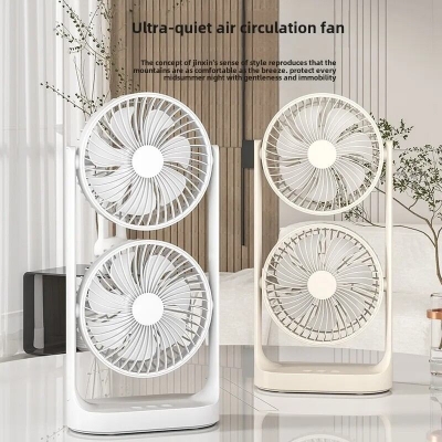 Picture of Double-Head High Wind Air Circulation Desktop Fan Portable Double-Layer Cooling Fan rechargeable strong fan-The Asia Express