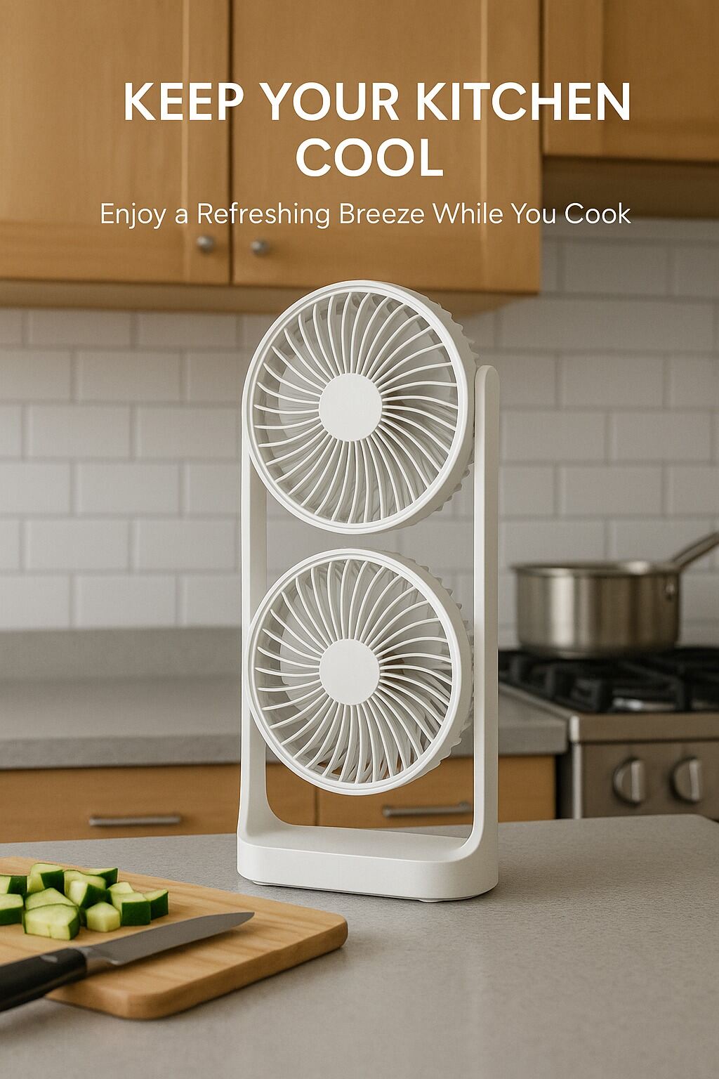 Picture of Double-Head High Wind Air Circulation Desktop Fan Portable Double-Layer Cooling Fan rechargeable strong fan-The Asia Express