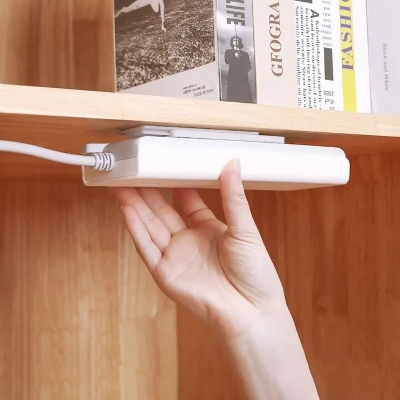 Picture of Self-Adhesive Desktop Socket Fixer, Adhesive Punch Free Socket Holder Cable Management Punch Free Surge Protector-The Asia Express-Multicolor