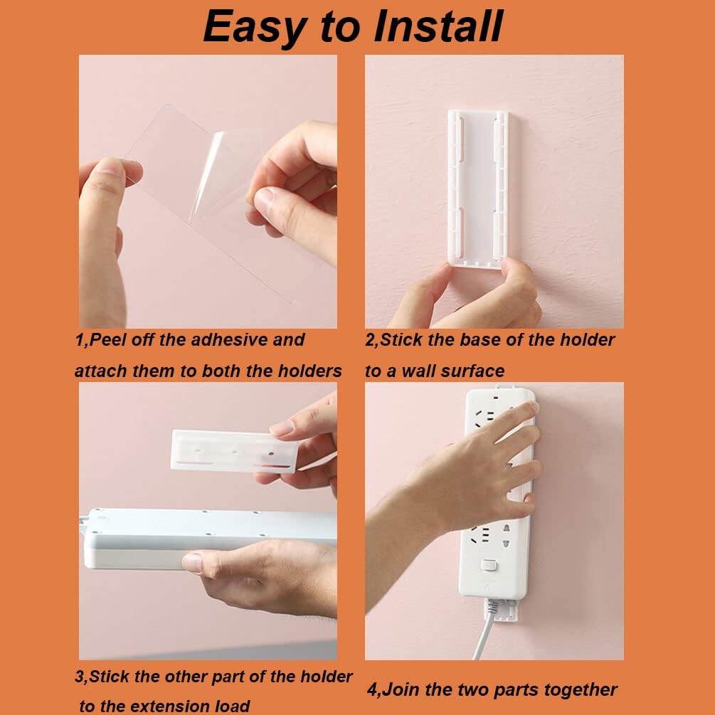 Picture of Self-Adhesive Desktop Socket Fixer, Adhesive Punch Free Socket Holder Cable Management Punch Free Surge Protector-The Asia Express-Multicolor