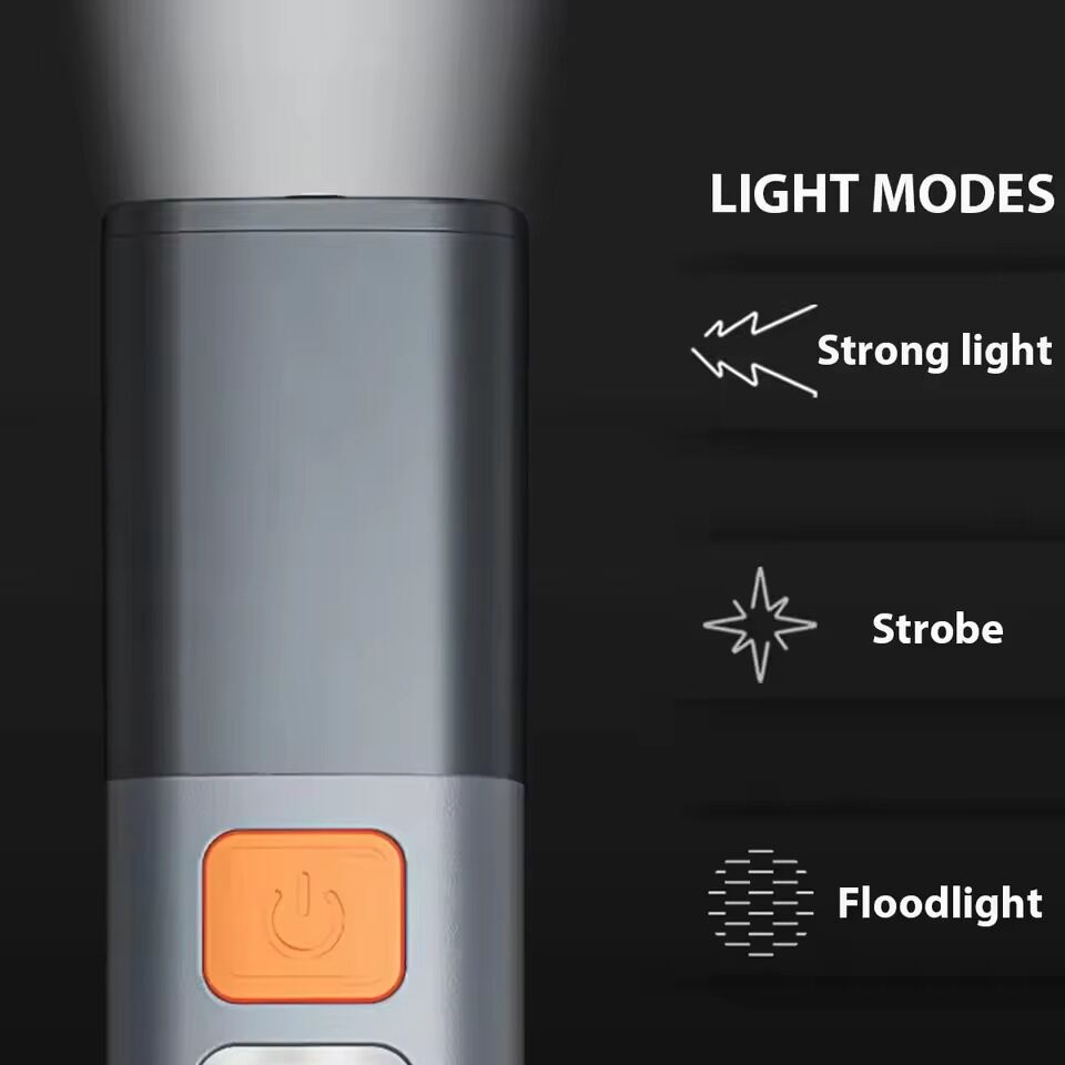 Picture of Super Bright COB  Lights LED XPE Mini Portable Torch Zoomable Waterproof Outdoor Fishing Hunting Camping Flashlight-Dark-Ash