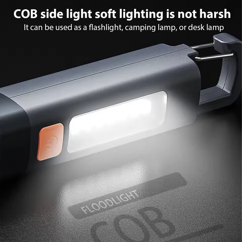 Picture of Super Bright COB  Lights LED XPE Mini Portable Torch Zoomable Waterproof Outdoor Fishing Hunting Camping Flashlight-Dark-Ash
