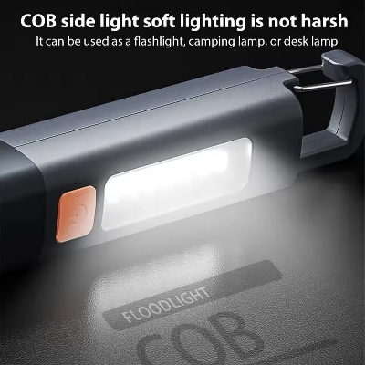 Picture of Super Bright COB  Lights LED XPE Mini Portable Torch Zoomable Waterproof Outdoor Fishing Hunting Camping Flashlight-Dark-Ash