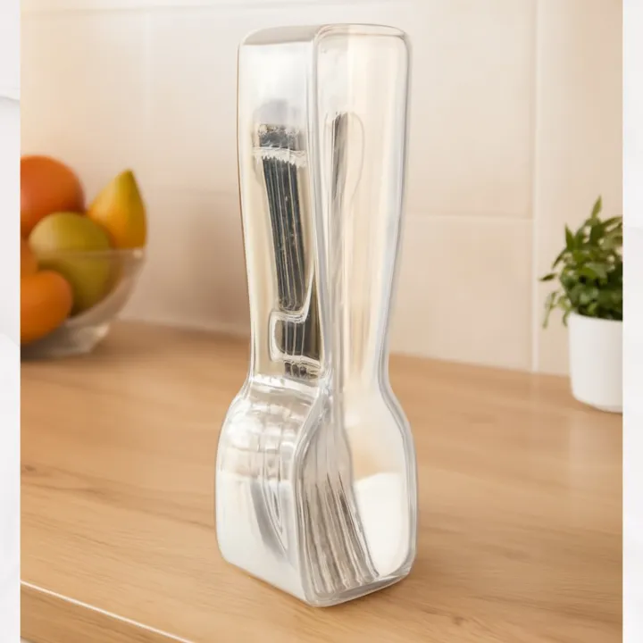 Picture of 2Pcs Modern Transparent Spoon Holder for Kitchen – Sleek & Stylish Design(2Pcs)-The Asia Express