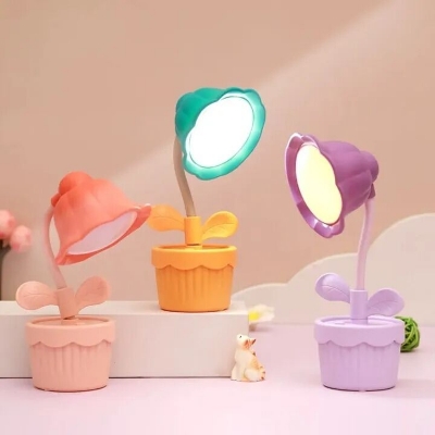 Picture of Cute Flower Shape Night Light LED Table Lamp USB Charging Desktop Accessories Students Study Reading Light Children's Gifts- The Asia Express-Multicolor
