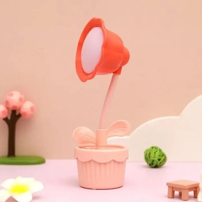Picture of Cute Flower Shape Night Light LED Table Lamp USB Charging Desktop Accessories Students Study Reading Light Children's Gifts- The Asia Express-Multicolor