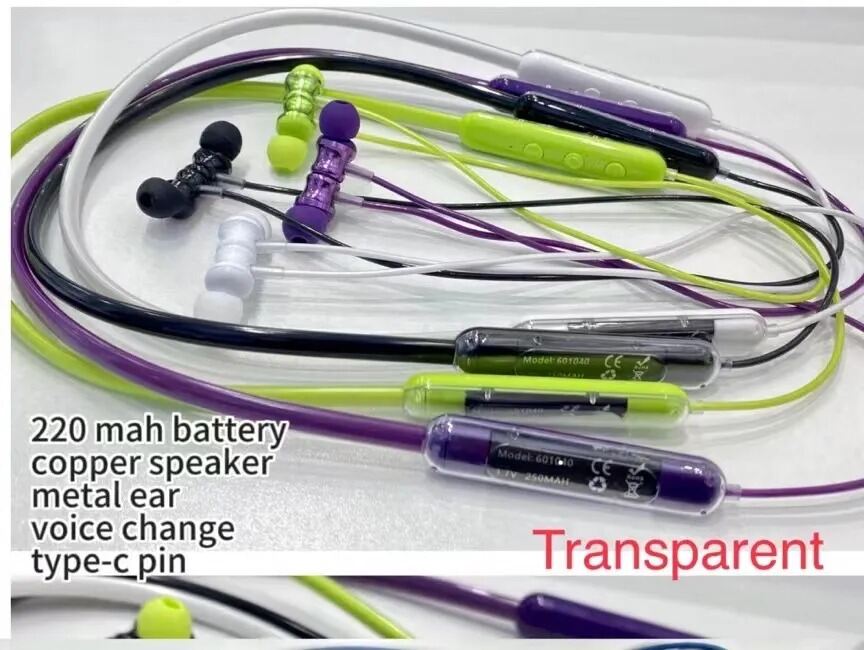 Picture of Transparent Voice Changer Wireless Neckband with 36Hrs Playtime, HD Sound Bluetooth Headset- The Asia Express-Multicolor