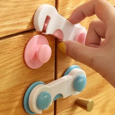 Picture of Creative Baby Kids Safety Lock Box Drawer Cupboard Cabinet Wardrobe Door Fridge Safety Lock Prevent Children From Opening Drawers Toddler Safety Protector- The Asia Express-Multicolor