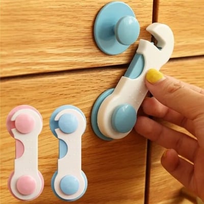 Picture of Creative Baby Kids Safety Lock Box Drawer Cupboard Cabinet Wardrobe Door Fridge Safety Lock Prevent Children From Opening Drawers Toddler Safety Protector- The Asia Express-Multicolor