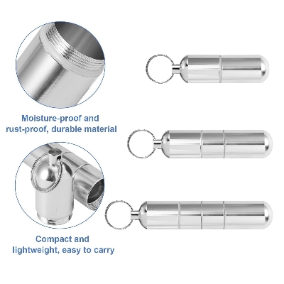 Picture of Mini Aluminium Cigarette Case, Key Ring with Cigarette Cases, Waterproof Round Cigarettes for Men, Portable Cigarette Box for Travel, Hiking, Camping- The Asia Express