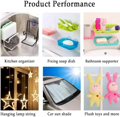 Picture of 5 Pcs 4cm Clear Suction Cups Transparent Plasitc Mushroom Head Suckers Car Window Glass Hanging Hooks Bathroom Towel Hanger Tool-The Asia Express