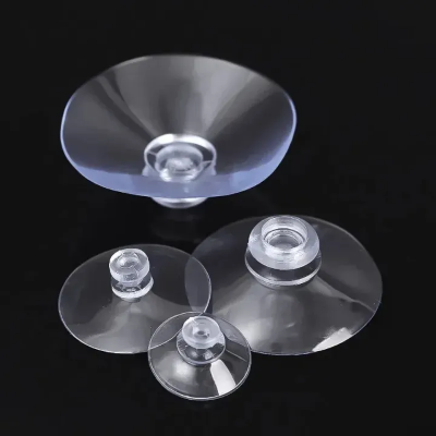 Picture of 5 Pcs 4cm Clear Suction Cups Transparent Plasitc Mushroom Head Suckers Car Window Glass Hanging Hooks Bathroom Towel Hanger Tool-The Asia Express