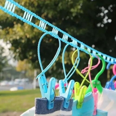 Picture of 5M Outdoor Clothesline Nylon Non-Slip Laundry Line Rope Cloth Hanging Rope Travel Business Windproof Clothes Cord- The Asia Express-Multicolor