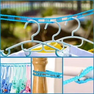 Picture of 5M Outdoor Clothesline Nylon Non-Slip Laundry Line Rope Cloth Hanging Rope Travel Business Windproof Clothes Cord- The Asia Express-Multicolor
