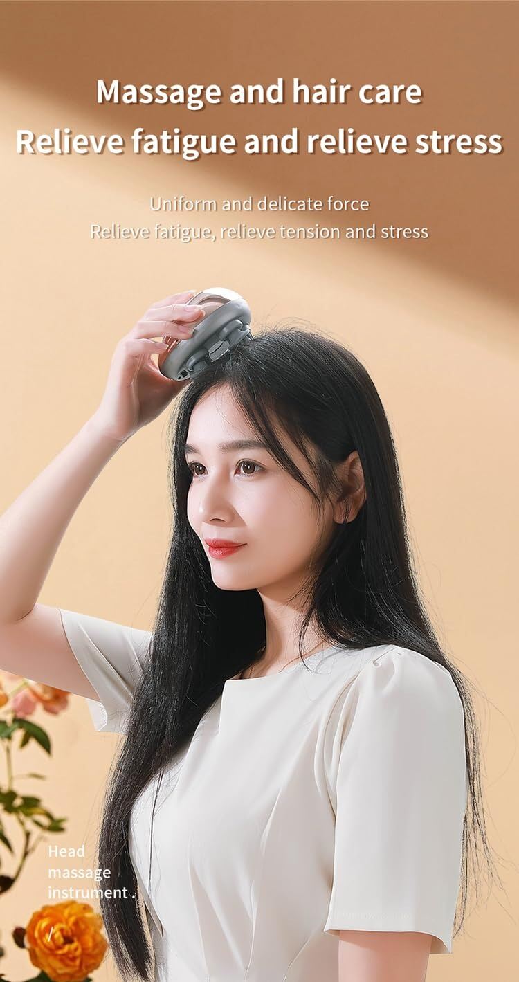 Picture of Portable Cordless Head Scratcher Stress Relax Hair Growth Electric Head Massager with 4 Claws for Deep Massage- The Asia Express-Multicolor