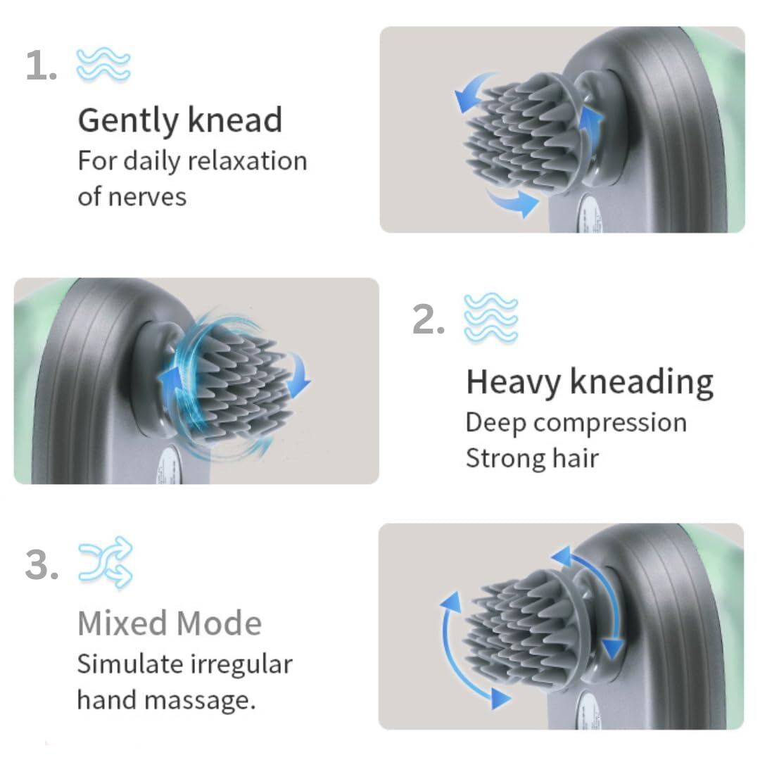 Picture of Portable Cordless Head Scratcher Stress Relax Hair Growth Electric Head Massager with 4 Claws for Deep Massage- The Asia Express-Multicolor