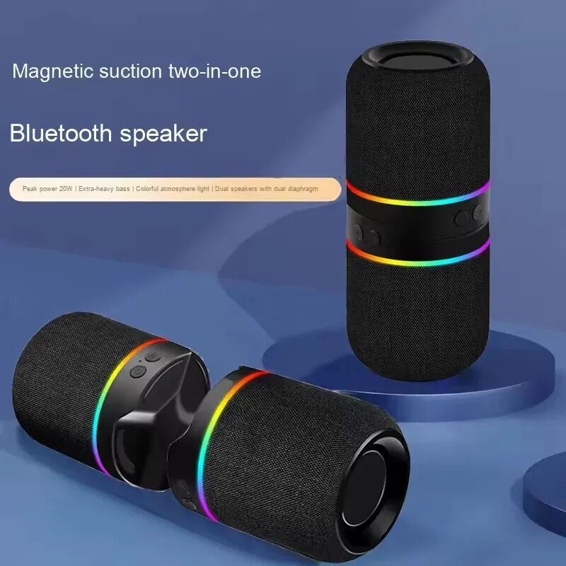 Picture of 2-in-1 Magnetic Speaker Wireless Bluetooth Speaker Dazzling Split Subwoofer Wireless Bluetooth Audio RGB Outdoor Wireless - The Asia Express