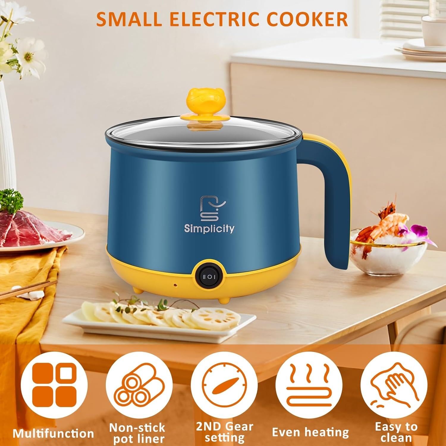 Picture of Multi Stainless Steel Pots Electric Rice Cooker Nonstick Frying Pan Cooking Soup Pot Cookware Electric Skillet- The Asia Express-Multicolor