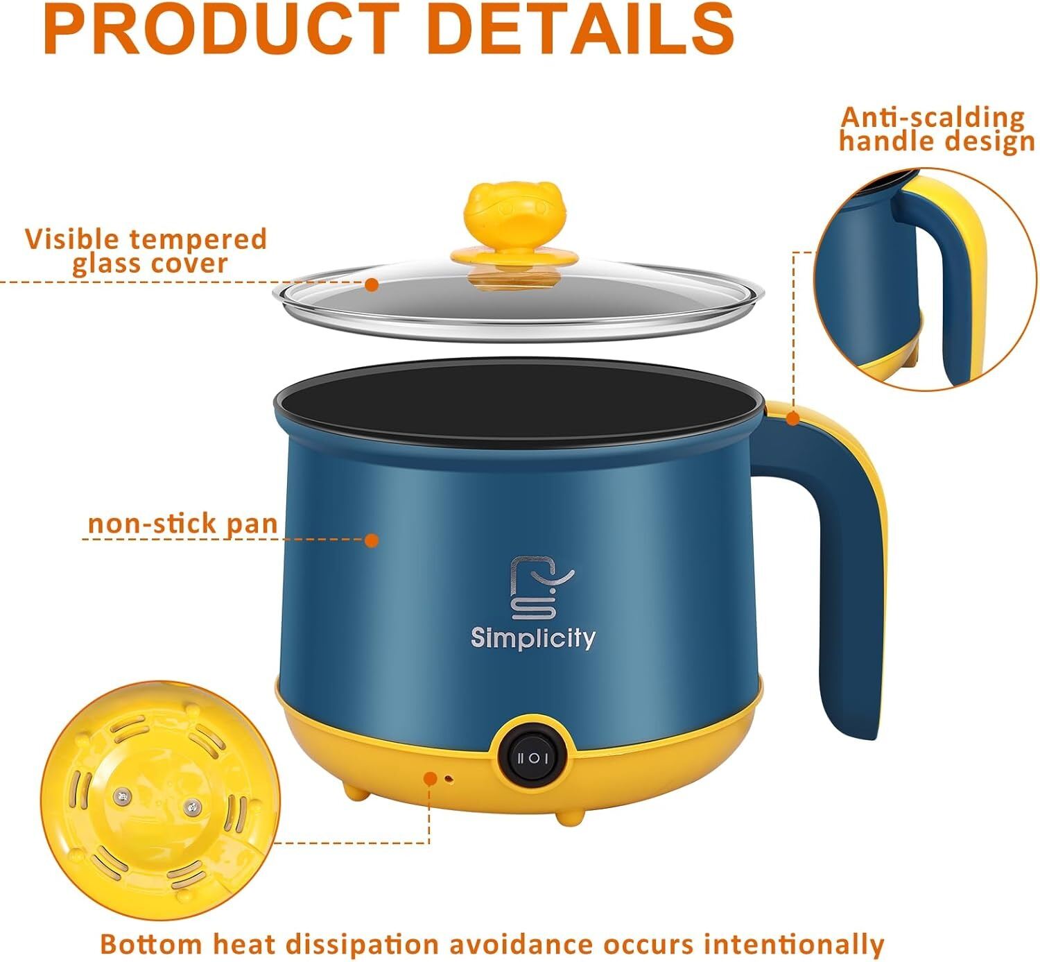 Picture of Multi Stainless Steel Pots Electric Rice Cooker Nonstick Frying Pan Cooking Soup Pot Cookware Electric Skillet- The Asia Express-Multicolor
