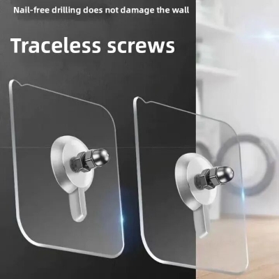 Picture of 5pcs Super Strong Adhesive Wall Hooks Maximum Hold for Kitchen Bathroom Damage Free Hanging Posters Shelves Nails Storage- The Asia Express