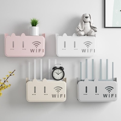 Picture of Wall Mounted WiFi Router Shelf Box – ABS Plastic Wireless Router Holder & Organizer – Hidden Cable Storage Bracket – Space Saver for Home & Office – Easy Install –  Wall Mounted Decorative Internet Box (1Pcs MultiColor)-The Asia Express-Multicolor