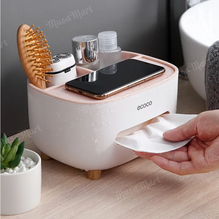 Picture of ECOCO Cute Large Storage Napkin Holder Multi-functional Car Tissue Box Light Luxury Storage Box Desktop Medium Multifunctional Tissue Box – Storage Organizer & Tools Holder- The Asia Express-Multicolour