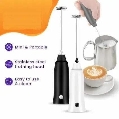 Picture of Electric Milk Foamer Blender Wireless Coffee Whisk Mixer Handheld Egg Beater Cappuccino Frother Mixer USB Portable Kitchen Tools- The Asia Express