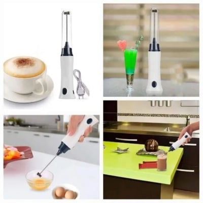 Picture of Electric Milk Foamer Blender Wireless Coffee Whisk Mixer Handheld Egg Beater Cappuccino Frother Mixer USB Portable Kitchen Tools- The Asia Express