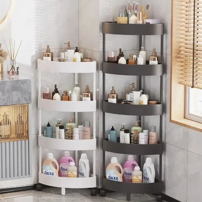 Picture of 4 Layer Storage Cart with Wheels High Load Bearing Bathroom Kitchen Organizer Rack-Multicolor