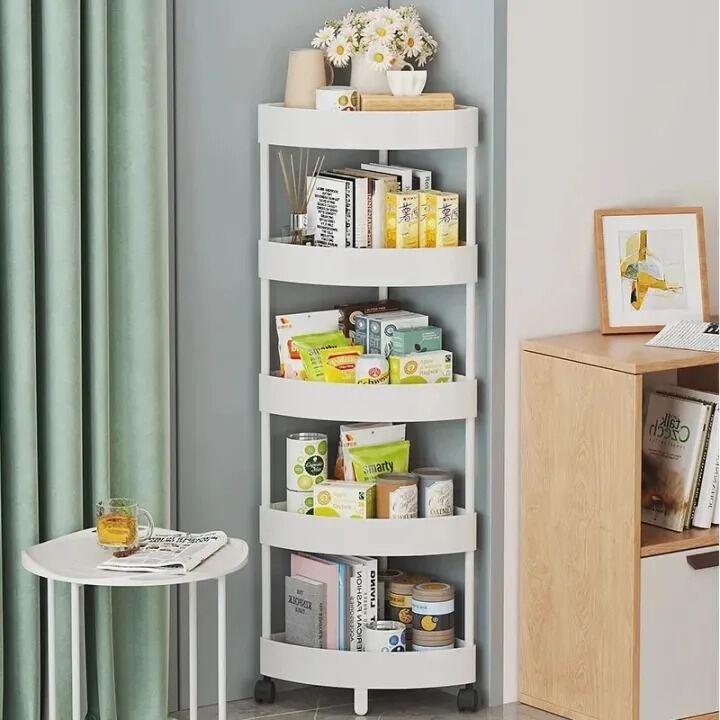 Picture of 4 Layer Storage Cart with Wheels High Load Bearing Bathroom Kitchen Organizer Rack-Multicolor
