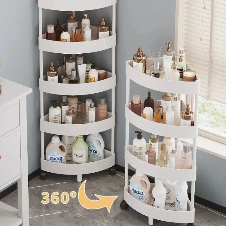 Picture of 4 Layer Storage Cart with Wheels High Load Bearing Bathroom Kitchen Organizer Rack-Multicolor