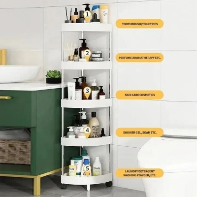 Picture of 4 Layer Storage Cart with Wheels High Load Bearing Bathroom Kitchen Organizer Rack-Multicolor