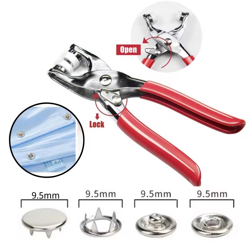 Picture of Five-prong Button Installation Tool Snap Tool Kit Metal Snap Ring Belt Fastening Pliers Clamping Tool Kit For Garment Sewing- The Asia Express-Multicolor