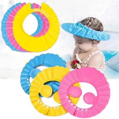 Picture of Adjustable Kids Shower Cap Baby EVA Soft Kids Shampoo Bath Shower Cap Hat Baby Care Bath Protection for Kid Shower Accessory- The Asia Express-Multicolor