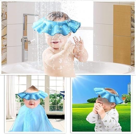 Picture of Adjustable Kids Shower Cap Baby EVA Soft Kids Shampoo Bath Shower Cap Hat Baby Care Bath Protection for Kid Shower Accessory- The Asia Express-Multicolor