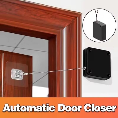 Picture of Automatic Sensor Door Closer Punch-free Adjustable Surface Door Stopper Automatically Close Door Bracket Closer Home Improvement- The Asia Express-Multicolor