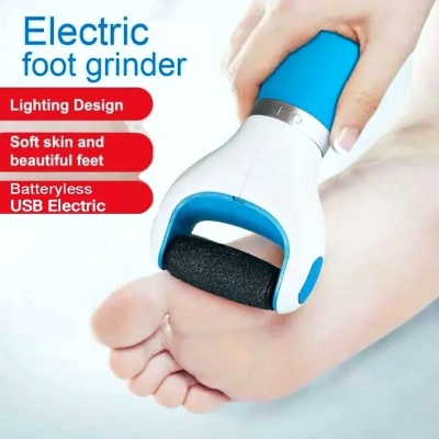 Picture of Rechargeable Pedicure Machine–Portable Foot & Heel Care Device for Removing Dead Skin, Cracked Heels & Hard Callus–Powerful Foot Grinder, Scrubber, Cleaner with 2 Replaceable Roller Heads and USB Charging for Smooth, Soft & Beautiful Feet-The Asia Express-Multicolor