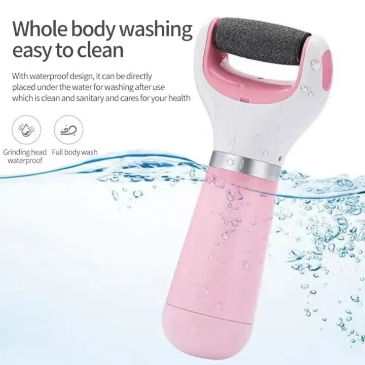 Picture of Rechargeable Pedicure Machine–Portable Foot & Heel Care Device for Removing Dead Skin, Cracked Heels & Hard Callus–Powerful Foot Grinder, Scrubber, Cleaner with 2 Replaceable Roller Heads and USB Charging for Smooth, Soft & Beautiful Feet-The Asia Express-Multicolor