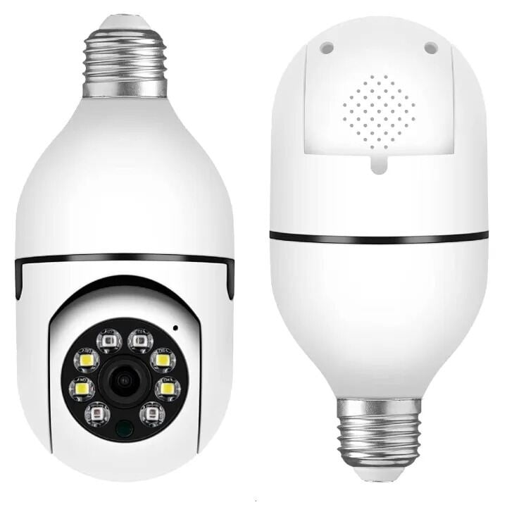 Picture of Smart WiFi Wireless Light Bulb Camera – 360° HD Panoramic 2MP/1080P IP Security Camera with Motion Detection, Night Vision, Two-Way Audio & App Control – Easy Plug-in Light Socket Surveillance Camera for Home, Office & Outdoor Monitoring- The Asia Express-White